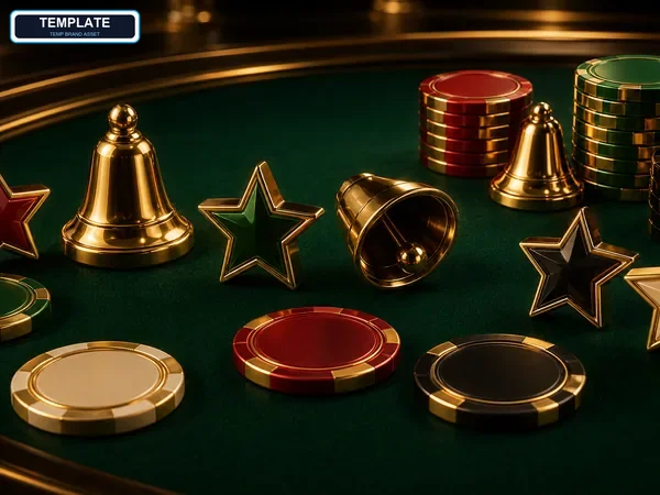 Ilustrasi permainan Nine Card di meja digital