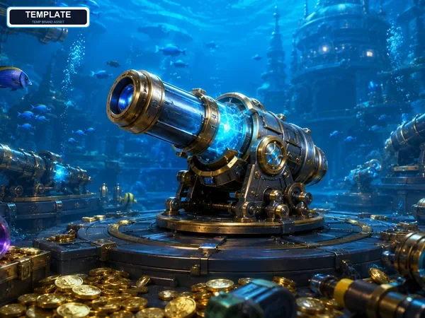 Antarmuka permainan Treasure Boat Fishing di perangkat seluler